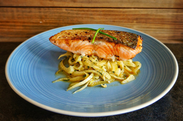 Pan-Fried Salmon with Lemon Braised Fennel and Dill